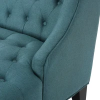 Modern Glam Loveseat Sofa with Velvet Upholstery, Wingback Design, Button-Tufted Diamond Stitch, 50.50" W x 34.00" D x 38.50" H, Teal(m-6)