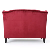 Modern Glam Loveseat Sofa with Velvet Upholstery, Wingback Design, Button-Tufted Diamond Stitch,50.50" W x 34.00" D x 38.50" H, Wine Red(m-9)