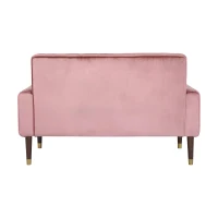 Modern Glam Loveseat Sofa with Velvet Upholstery, Wingback Design, Button-Tufted Diamond Stitch, 52.00" W x 30.50" D x 32.50" H, Blush(m-9)