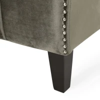 Modern Glam Loveseat Sofa with Velvet Upholstery, Wingback Design, Button-Tufted Diamond Stitch, 53.50" W x 30.50" D x 28.00" H, Grey(m-7)