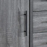 Vinsetto Modern Industrial Small Sideboard with 3 Drawers and Cabinet Storage, Wooden Look with Iron Legs, 38.00” W x 20.00” D x 29.50” H, Oak(m-4)