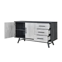 Vinsetto Modern Industrial Sideboard Buffet, Durable Iron Legs, Ample Storage, Easy Assembly, 55.50” W x 20.00” D x 29.50” H, Grey(m-9)