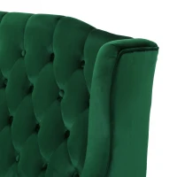Modern Glam Loveseat Sofa with Velvet Upholstery, Wingback Design, Button-Tufted Diamond Stitch, 50.50" W x 34.00" D x 38.50" H, Emerald(m-6)