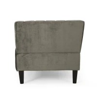 Modern Glam Loveseat Sofa with Velvet Upholstery, Wingback Design, Button-Tufted Diamond Stitch, 53.50" W x 30.50" D x 28.00" H, Grey(m-10)