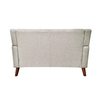 Modern Glam Loveseat Sofa with Velvet Upholstery, Wingback Design, Button-Tufted Diamond Stitch, 53.00" W x 31.50" D x 32.50" H, Beige(m-8)