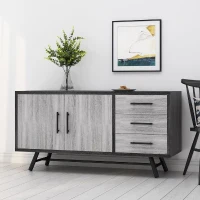 Vinsetto Modern Industrial Sideboard Buffet, Durable Iron Legs, Ample Storage, Easy Assembly, 55.50” W x 20.00” D x 29.50” H, Grey(m-1)
