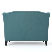 Modern Glam Loveseat Sofa with Velvet Upholstery, Wingback Design, Button-Tufted Diamond Stitch, 50.50" W x 34.00" D x 38.50" H, Teal(m-10)