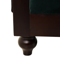 Chesterfield Velvet Loveseat Sofa, 2-Person Rolled Arm Upholstered Couch, with Tufted Buttons, Pine Wood Frame, 59.50" Wx34.00" Dx27.00" H, Dark Green(m-9)