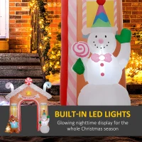 Outsunny 10FT Giant Inflatable Candy House Archway, Christmas Blow Up Arch with LED Lights for Indoor, Outdoor, Yard(m-4)
