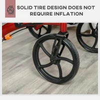 HOMCOM Rollator Walker for Seniors and Adults with 8'' Wheels, Seat, Aluminium Lightweight Folding Rolling Walker with Adjustable Handle, Storage Bag, Dual Brake, Red(m-9)