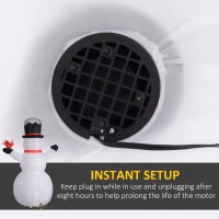 Outsunny 12FT Giant Inflatable Snowman, Christmas Blow Up Snowman with Rotating Colorful LED Light for Indoor, Outdoor, Yard(m-6)