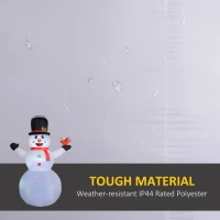Outsunny 12FT Giant Inflatable Snowman, Christmas Blow Up Snowman with Rotating Colorful LED Light for Indoor, Outdoor, Yard(m-5)