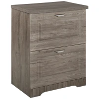HOMCOM Wood 2-Drawer Lateral File Cabinet Organizer with Hanging Bar and Spacious Tabletop Display for for Letter/Legal Size, Grey(m-1)