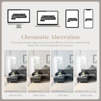 110" Modern L-Shaped Convertible Sectional Sofa with Free Pillows, 5-Seat Indoor Furniture for Living Room, 110″ L x 62″ W x 34″ H, Gray(m-7)