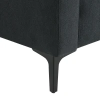 103.5" Modern L-Shaped 4-Seat Velvet Fabric Sectional Sofa Set with Convertible Ottoman, Freely Combinable for Living Room, Dark Grey(m-12)