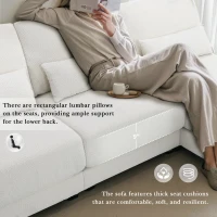 Oversized Deep Seat Sectional Sofa with Reversible Chaise, Loop Yarn Fabric, 5-Seat Couch for Living Room, 120″ L x 61″ W x 33″ H, Cream(m-6)