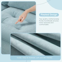 100" Modern L-Shaped Convertible Sectional Sofa with Free Pillows, 4-Seat Sofa for Living Room, 100″ L x 59″ W x 34″ H, Light Blue(m-4)