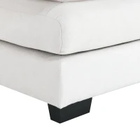 Modern U-Shaped 6-Seat Sectional Sofa with Chaise Lounge, Upholstered Sleeper Couch with Waist Pillows, 110″ L x 55″ W x 33″ H, White(m-11)