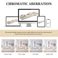 Oversized Modular Sectional Sofa with 3-Piece Free Combination, Convertible Sleeper Couch for Living Room, 151.5" L x 47.5" W x 24.5" H, Beige(m-9)