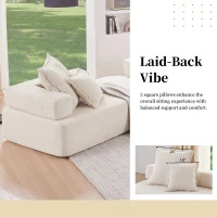 Lounge Frame for Oversized Modular U Shaped Sectional Sofa, Spacious Foam-Filled Sofa Bed for Living Room, 56" L x 36" W x 24.5" H, Beige(m-8)
