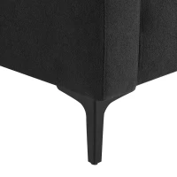 103.5" Modern L-Shaped 4-Seat Velvet Fabric Sectional Sofa Set with Convertible Ottoman, Freely Combinable for Living Room, Black(m-12)