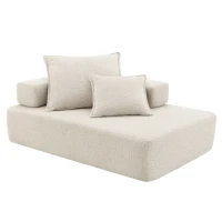 Lounge Frame for Oversized Modular U Shaped Sectional Sofa, Spacious Foam-Filled Sofa Bed for Living Room, 56" L x 36" W x 24.5" H, Beige(m-2)