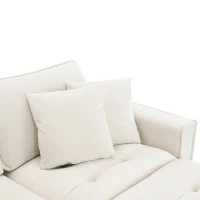 100" Modern L-Shaped Convertible Sectional Sofa with Free Pillows, 4-Seat Sofa for Living Room, 100″ L x 59″ W x 34″ H, Beige(m-9)