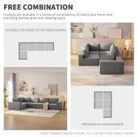 116" Modular L-Shaped Sectional Sofa with 5-Piece Free Combination, Luxury Foam-Filled Sleeper Sofa Bed, 116″ L x 116″ W x 30″ H, Gray(m-8)