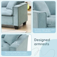 100" Modern L-Shaped Convertible Sectional Sofa with Free Pillows, 4-Seat Sofa for Living Room, 100″ L x 59″ W x 34″ H, Light Blue(m-5)