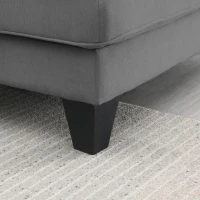 108" Modern U-Shaped 7-Seat Fabric Sectional Sofa Set with 3 Pillows, for Living Room, Apartment, 108″ L x 85.5″ W x 33.5″ H, Dark Grey(m-10)