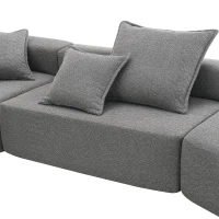 156" Oversized Modular U-Shaped Sectional Sofa with 4 Pieces Free Combination, Convertible Sleeper Couch for Living Room, Gray(m-11)