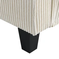 87" x 61" Modern L-Shaped Corduroy Sofa with Reversible Chaise, 4-Seat, Couch with Pillows for Living Room, 87″ L x 61″ W x 33″ H, Beige(m-11)