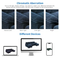 Modern U-Shaped 6-Seat Sectional Sofa with Chaise Lounge, Upholstered Sleeper Couch with Waist Pillows, 110″ L x 55″ W x 33″ H, Blue(m-5)