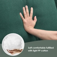 Modern 5-Seat L-Shape Sectional Sofa Set with Chaise Lounge and 3 Pillows, Terrycloth Fabric, 90″ L x 88″ W x 35″ H, Green(m-7)