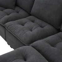100" Modern L-Shaped Convertible Sectional Sofa with Free Pillows, 4-Seat Sofa for Living Room, 100″ L x 59″ W x 34″ H, Dark Gray(m-10)