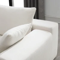 109" x 68" Modern Minimalist Upholstered Sleeper Couch with Square Arms and Pillows, No Assembly Required, Cream(m-11)