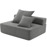 Loveseat Frame for Oversized Modular U Shaped Sectional Sofa, Spacious Foam-Filled Sofa Bed for Living Room, 48" L x 36" W x 24.5" H, Gray(m-10)
