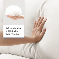 Modern L-Shaped 4-Seat Polyester Fabric Sectional Sofa Set with Convertible Ottoman and 2 Free Pillows, for Living Room, White(m-6)