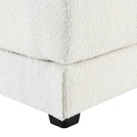 Oversized Deep Seat Sectional Sofa with Reversible Chaise, Loop Yarn Fabric, 5-Seat Couch for Living Room, 120″ L x 61″ W x 33″ H, Cream(m-11)