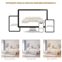 110" x 72" Luxury Chenille Upholstered Sleeper Sofa Bed, U-Shaped, Foam-Filled, No Assembly Required, 110″ L x 72″ W x 30″ H, Beige(m-5)