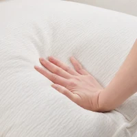 110" Modern U Shape Modular Sofa with 2 Pillows, 6 Seat Chenille Sectional Couch Set, Freely Combinable, 110″ L x 57″ W x 37″ H, White(m-11)