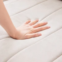 89" x 79" Modern Sectional Sofa with Vertical Stripes and 2 Pillows, 5-Seat Couch with Convertible Ottoman, for Living Room, Beige(m-11)