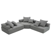 Oversized Modular L Shaped Sectional Sofa with 3-Piece Free Combination, Convertible Couch for Living Room, 103.5" L x 95.5" W x 24.5" H, Gray(m-2)