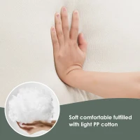 Modern 5-Seat L-Shape Sectional Sofa with Chaise Lounge and 3 Pillows, Terrycloth Upholstery, 90″ L x 88″ W x 35″ H, Beige(m-7)