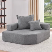Corner Frame for Oversized Modular U Shaped Sectional Sofa, Spacious Foam-Filled Sofa Bed for Living Room, 47.5" L x 47.5" W x 24.5" H, Gray(m-1)