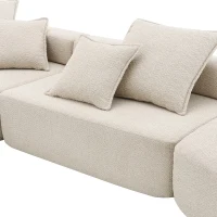 Oversized Modular L Shaped Sectional Sofa with 3-Piece Free Combination, Convertible Couch for Living Room, 103.5" L x 95.5" W x 24.5" H, Beige(m-12)