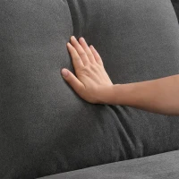 89" L-Shaped Upholstered Indoor Furniture with Double Cushions, 5-Seat Cloud Corner Couch for Living Room, 89″ L x 89″ W x 34″ H, Gray(m-9)