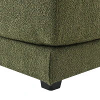 Oversized Deep Seat Sectional Sofa with Reversible Chaise, Loop Yarn Fabric, 5-Seat Couch for Living Room, 120″ L x 61″ W x 33″ H, Green(m-11)