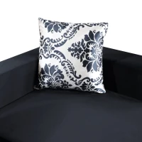 110" x 85" Modern U-Shape Velvet Corner Sectional Sofa with Lots of Pillows, Elegant and Functional Indoor Furniture, for Living Room, Black(m-9)