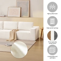 116" Modular L-Shaped Sectional Sofa with 5-Piece Free Combination, Luxury Foam-Filled Sleeper Sofa Bed, 116″ L x 116″ W x 30″ H, Beige(m-6)